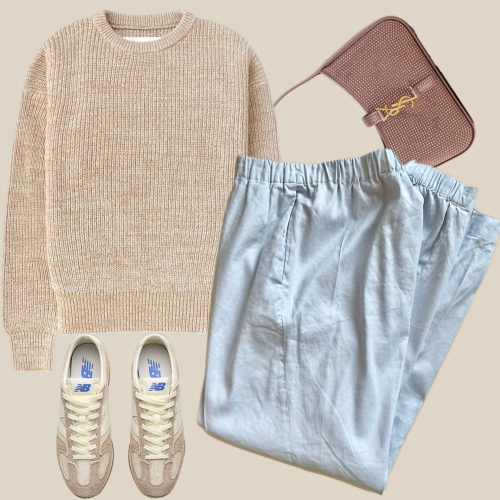 Babaton Dexter Linen Blend Pants | Cement Blue M | Aritzia Minimalist Capsule